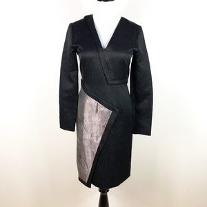 CATHERINE MALANDRINO METALLIC GEOMETRIC DRESS